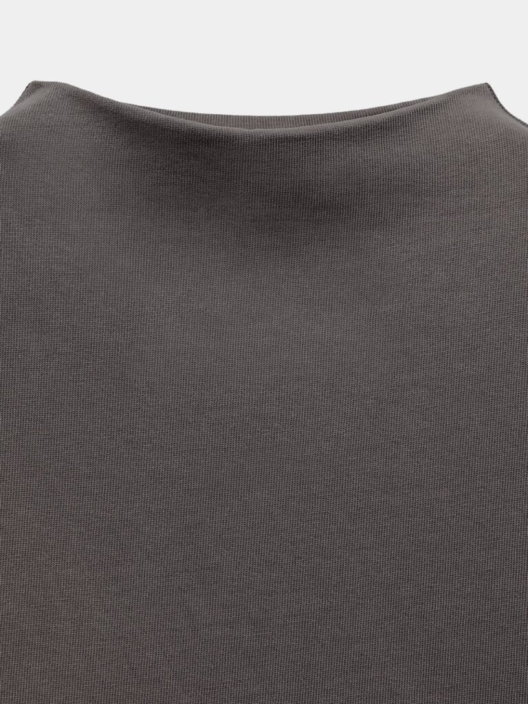 Dark Grey Cozy Chic 3/4 Sleeve Relaxed Cotton Tee