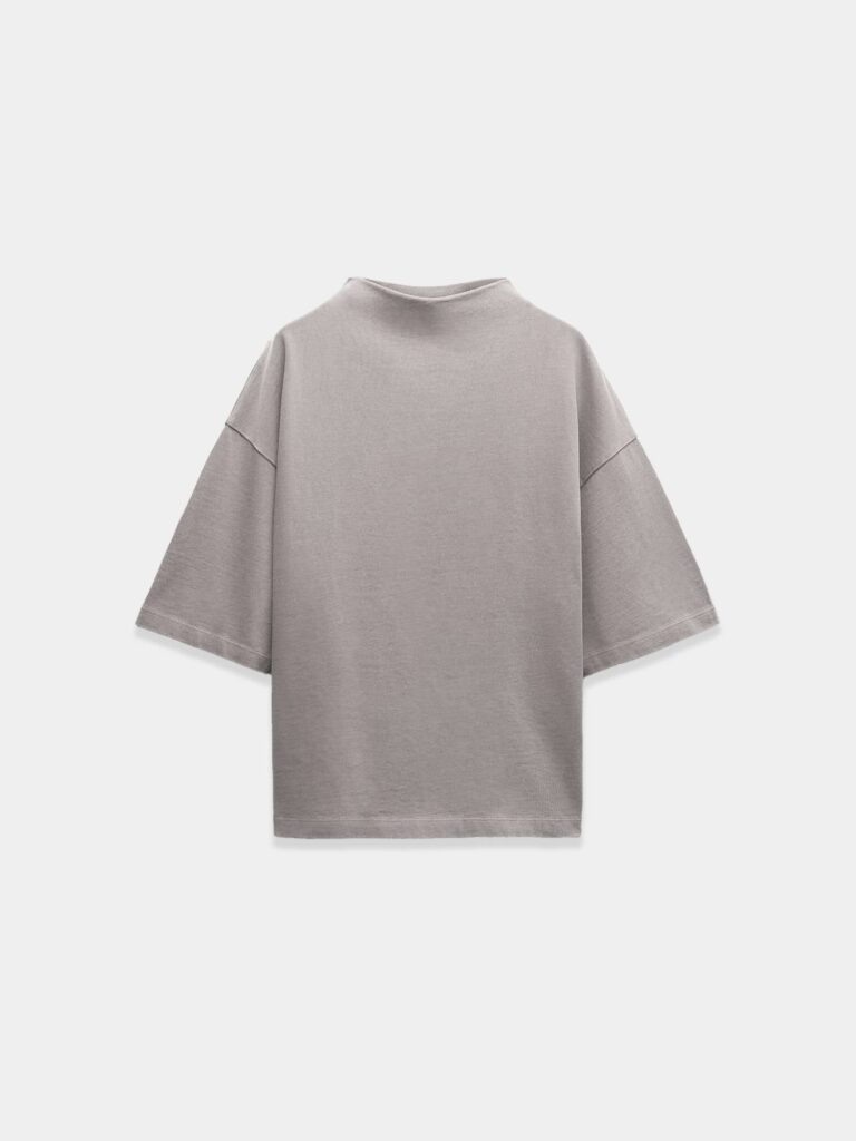 Light Grey Cozy Chic 3/4 Sleeve Relaxed Cotton Tee