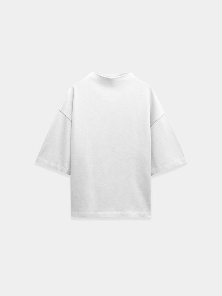 White Cozy Chic 3/4 Sleeve Relaxed Cotton Tee