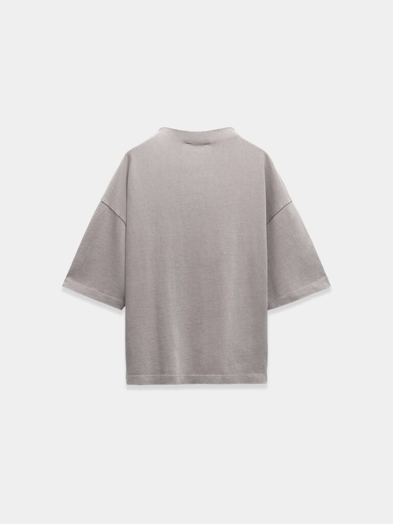 Light Grey Cozy Chic 3/4 Sleeve Relaxed Cotton Tee