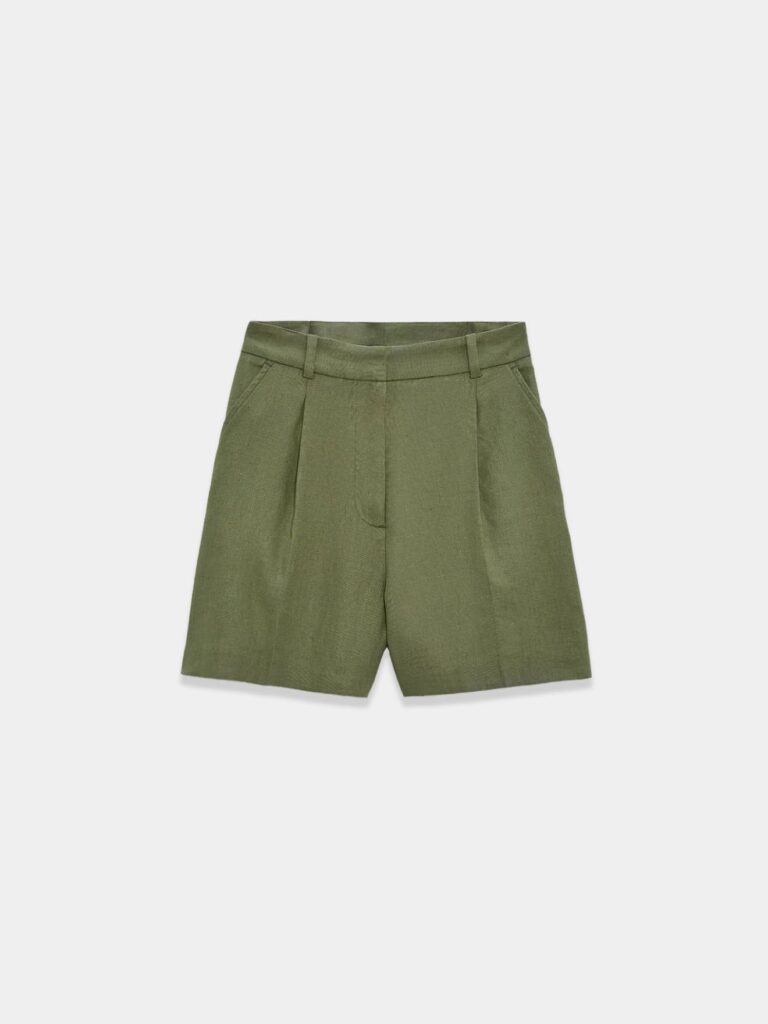 Pink high waist linen short