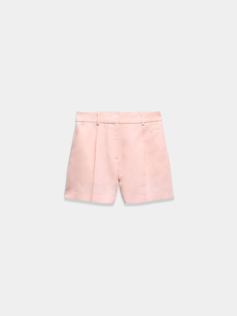 Pink high waist linen short